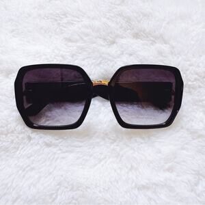 Layla Black Sleek Square Sunglasses